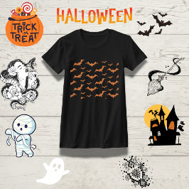 Camiseta Elegante Bat Border Family Halloween
