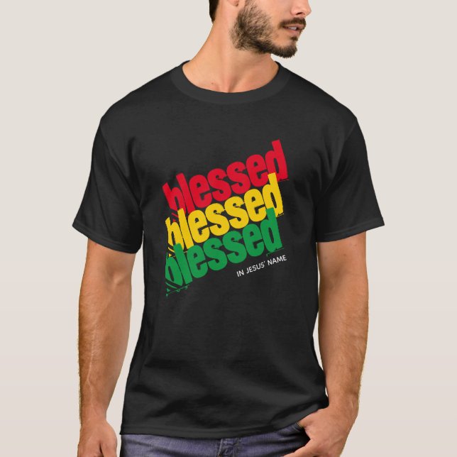 Camiseta Elegante BENDICIÓN En Nombre De Jesús Cristiano (Anverso)