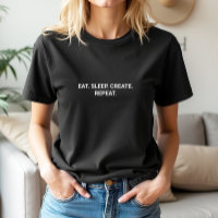 Elegante Black Eat Sleep Crear eslogan de repetici