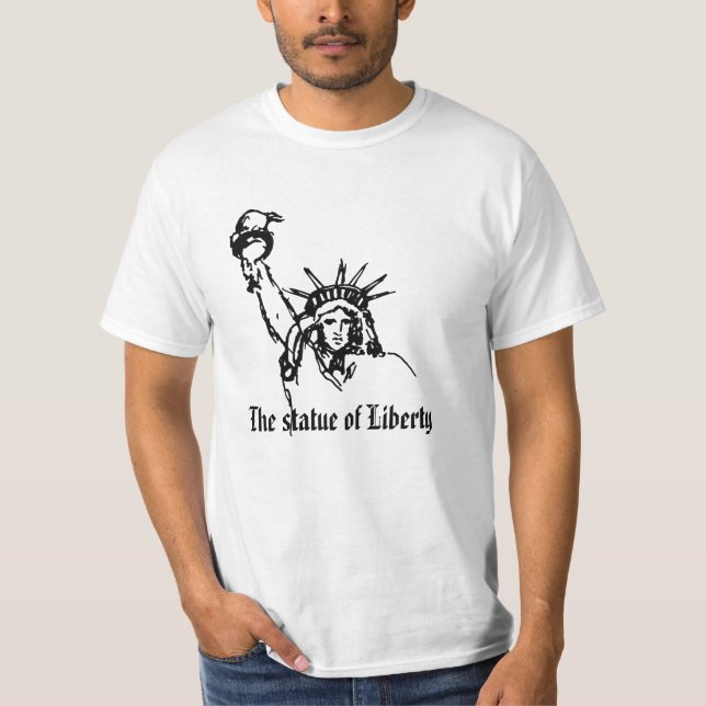 Camiseta Elegante blanco La estatua de la Libertad (Anverso)