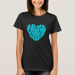 Camiseta Elegante Blue 3D Diseño de texto Amor desde tu co