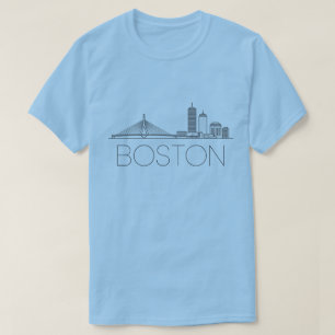 Camiseta Elegante Boston City Line Art, moderno Skyline urb