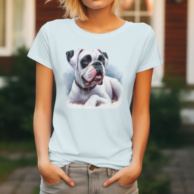 Camiseta Elegante Boxer Blanco – Estilo Acuarela (Subido por el creador)