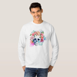 Camiseta Elegante buque floral Skull Dia de los Muertos