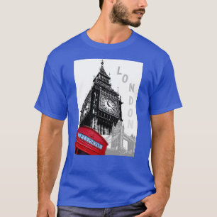 Camiseta Elegante Caja de Telefonía Roja Moderna Londres Bi