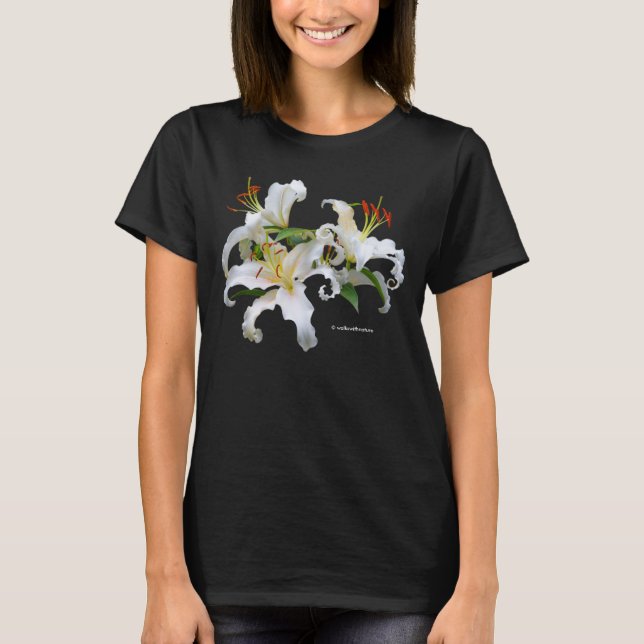 Camiseta Elegante Casablanca White Oriental Lilies (Anverso)