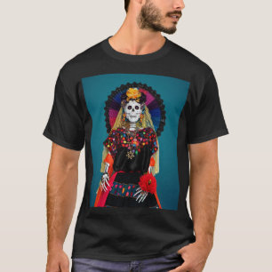Camiseta Elegante Catrina con Traje Tradicional Mexicano