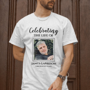 Camiseta Elegante Celebración De La Vida Con Memorial De Fo