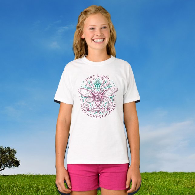 Camiseta Elegante Chica a quien le encantan las citas de ar (See the whole collection for  gift items for Girls Who Love Cicadas!)