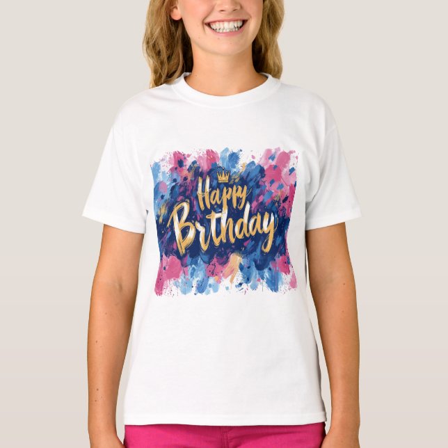 Camiseta elegante Chica de cumpleaños (Anverso)