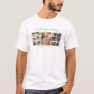 Camiseta Elegante Collage Fotográfico Funeral En Memoria Am