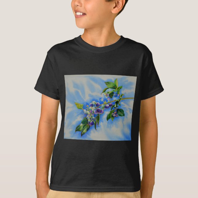 Camiseta Elegante color arándano azul pintura azul (Anverso)