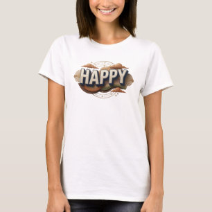 Camiseta Elegante composición de arte FELIZ