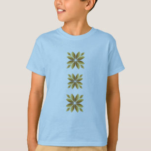 Camiseta elegante con patrón floral geométrico dor