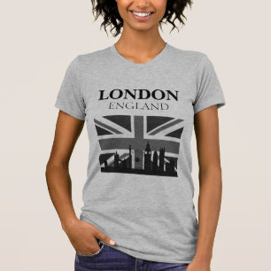 Camiseta Elegante Cool Negro Gris London Union Jack