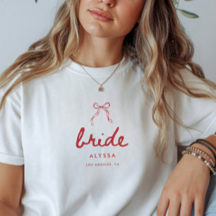 Camiseta Elegante Coqueta Lazo Novia Despedida de Soltera P