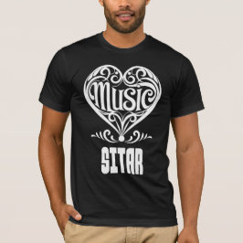 Camiseta Elegante corazón desplazado para amantes de la gui