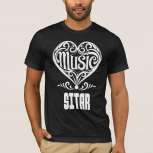 Camiseta Elegante corazón desplazado para amantes de la gui