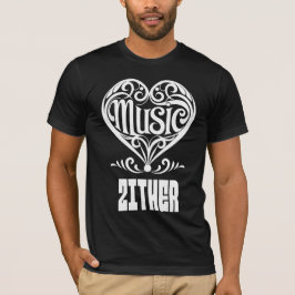 Camiseta Elegante corazón desplazado para los amantes de Zi