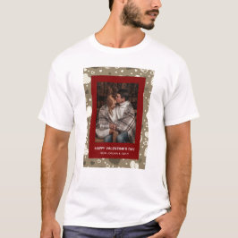 Camiseta Elegante Corazones Rojos Feliz Día de San Valentín