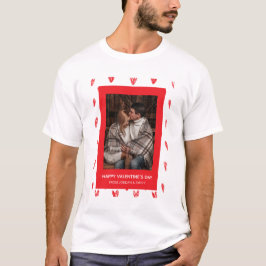 Camiseta Elegante Corazones Rojos Feliz Día de San Valentín