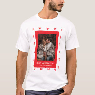 Camiseta Elegante Corazones Rojos Feliz Día de San Valentín