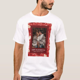 Camiseta Elegante Corazones Rojos Feliz Día de San Valentín