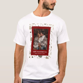 Camiseta Elegante Corazones Rojos Feliz Día de San Valentín