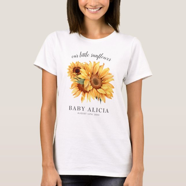 Camiseta Elegante Country Sunflower Baby Shower (Anverso)