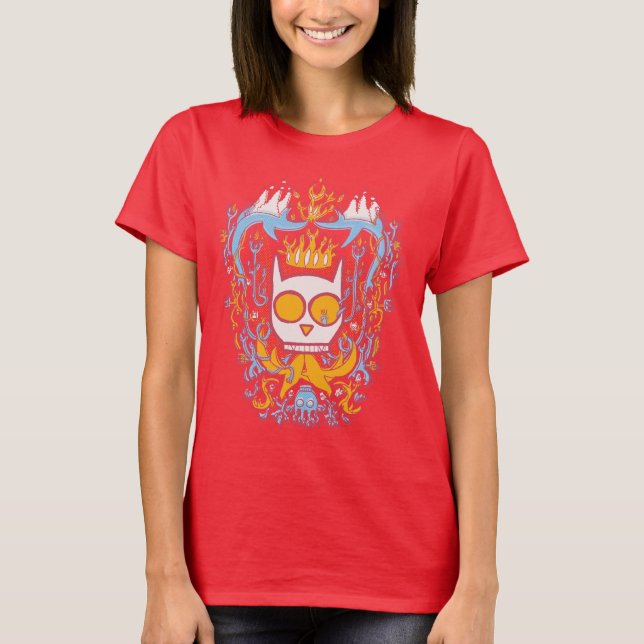 Camiseta elegante cráneo de gatito (Anverso)
