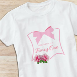 Camiseta Elegante Cumpleaños Uno con Lazo Floral