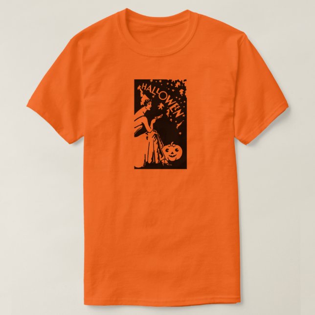 Camiseta Elegante dama de Halloween de época con máscara (Diseño del anverso)