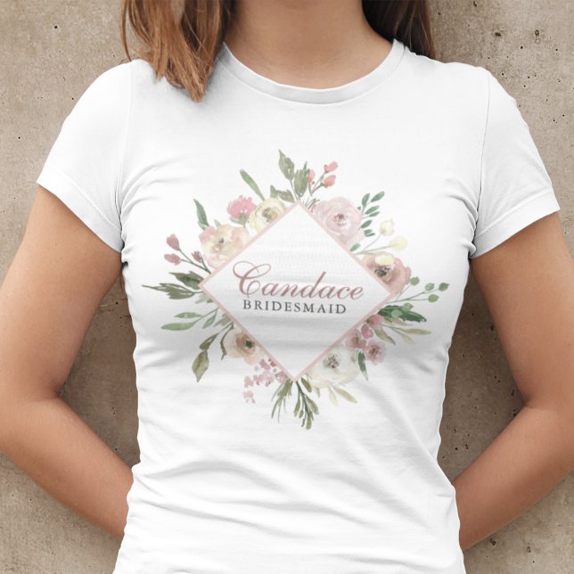 Camiseta Elegante dama de honor personalizada de Rubor con  (Subido por el creador)