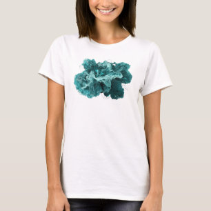 Camiseta elegante de arte abstracto en azul turque