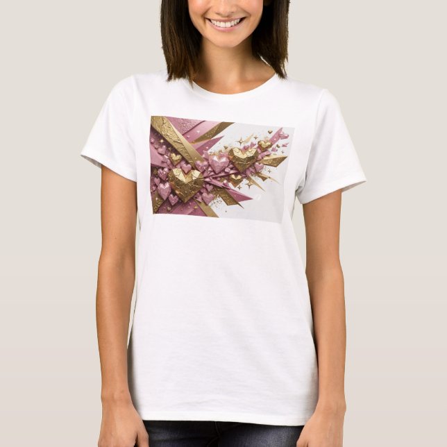 Camiseta elegante de arte abstracto rojo (Anverso)
