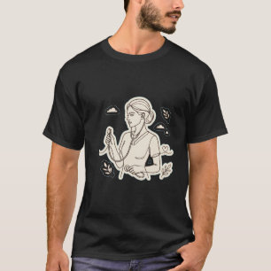 Camiseta elegante de enfermera y boceto floral