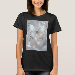 Camiseta elegante de mujer de mariposa de cristal