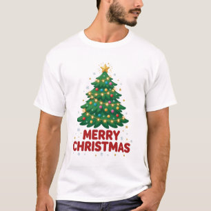 Camiseta elegante de Navidad árbol de Navidad Feli