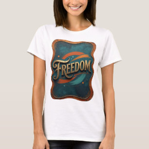 Camiseta elegante de oro con declaración de LIBERT