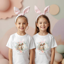Camiseta elegante de Pascua con foto en pastel par