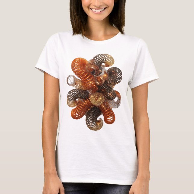 Camiseta elegante de plata con arte abstracto (Anverso)
