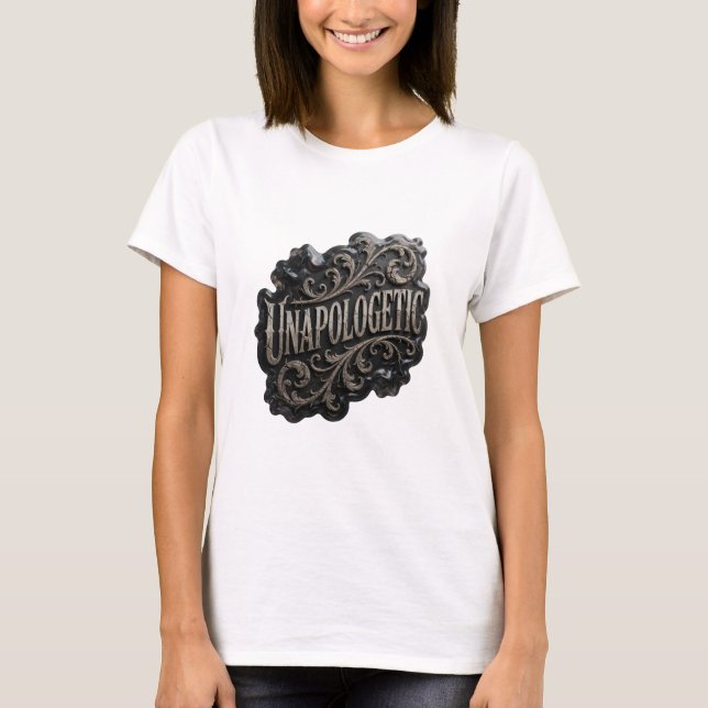 Camiseta elegante de plata con declaración IMPENIT (Anverso)