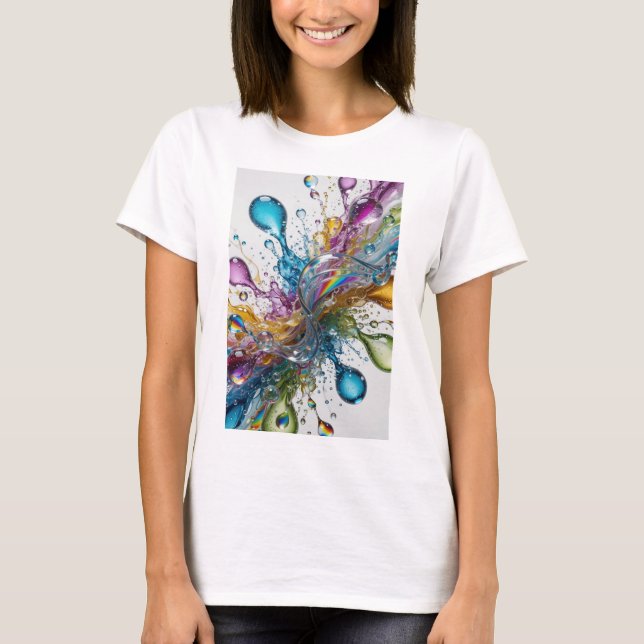 Camiseta elegante de plata con salpicaduras de agu (Anverso)
