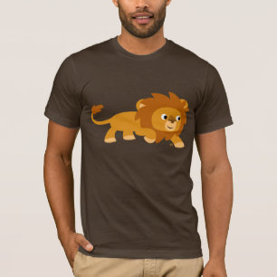Camiseta elegante del león del dibujo animado