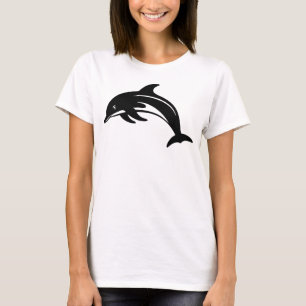 Camiseta Elegante delfín silueta de inspiración oceánica