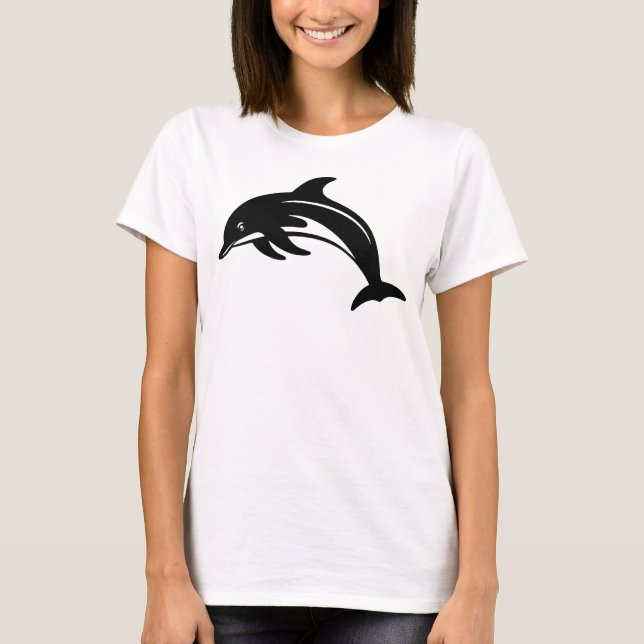Camiseta Elegante delfín silueta de inspiración oceánica (Anverso)