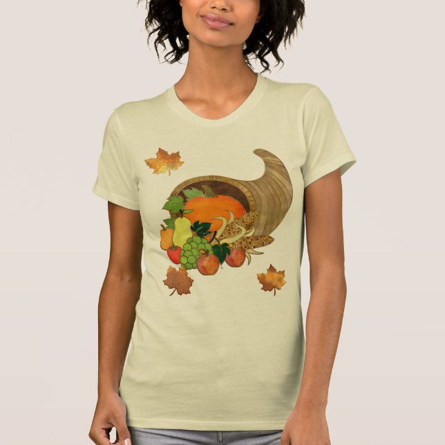 Camiseta Elegante Día de Acción de Gracias Mixed Media Corn (Anverso)