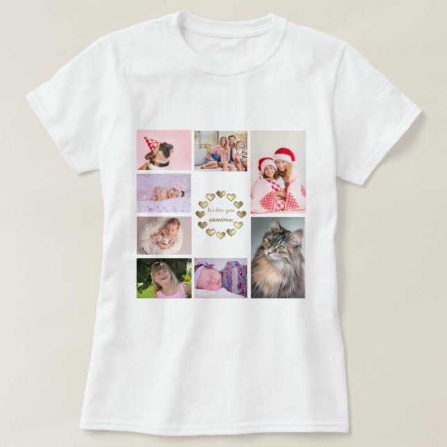 Camiseta Elegante Día de la Madre Collage de fotos de la Fa (Diseño del anverso)