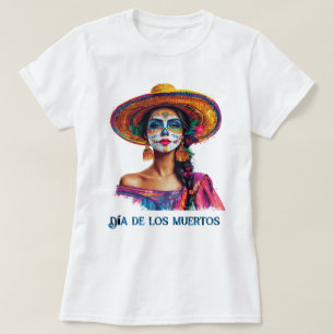 Camiseta Elegante Día de la Muerta del Cráneo de Azúcar Lad