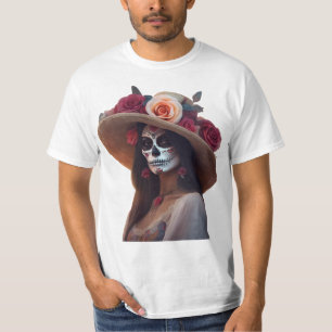 Camiseta Elegante día de la mujer muerta con Gorra floral